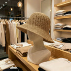 Floppy Straw Sun Hat in Natural and Coffee