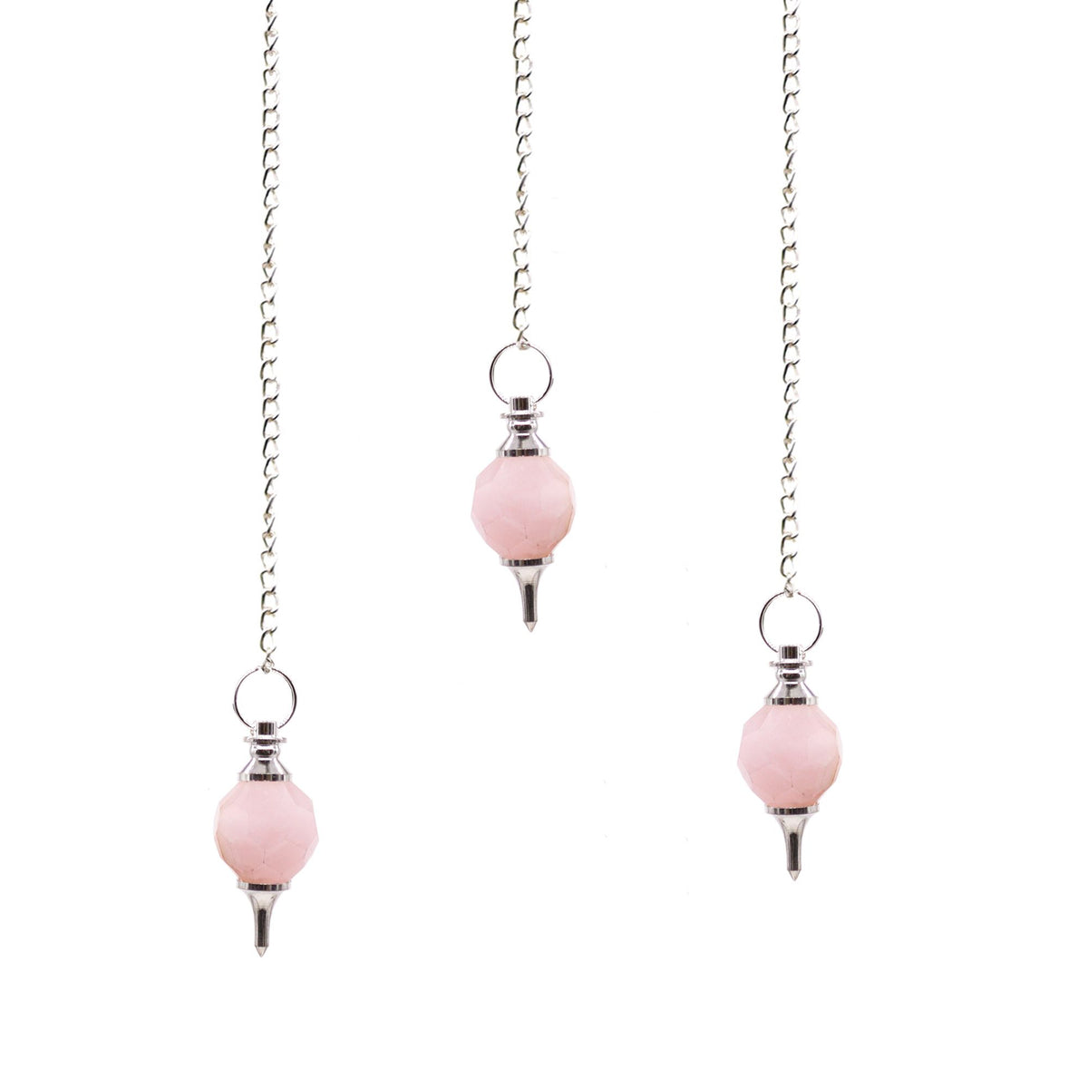 Rose Quartz Faceted Gemstone Pendulum