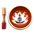 Buddha Tibetan Singing Bowl Set – Black and Orange, 14cm