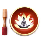Buddha Tibetan Singing Bowl Set – Black and Orange, 14cm