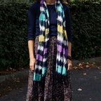 Multicoloured Striped Boho Scarf – 62 × 200cm