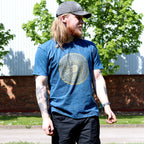 Mandala Stonewashed Cotton T-Shirt – Blue, Large