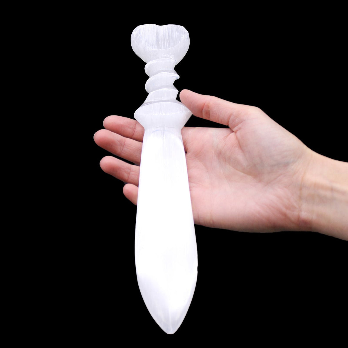 Spiral Selenite Ritual Knife – 25cm