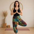 Green-Tone Block Print Mushroom Pants – Small/Medium