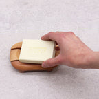 Rectangular Mahogany Soap Dish with Oval Recess