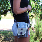 Natural Hemp Jhari Crossbody Travel Bag