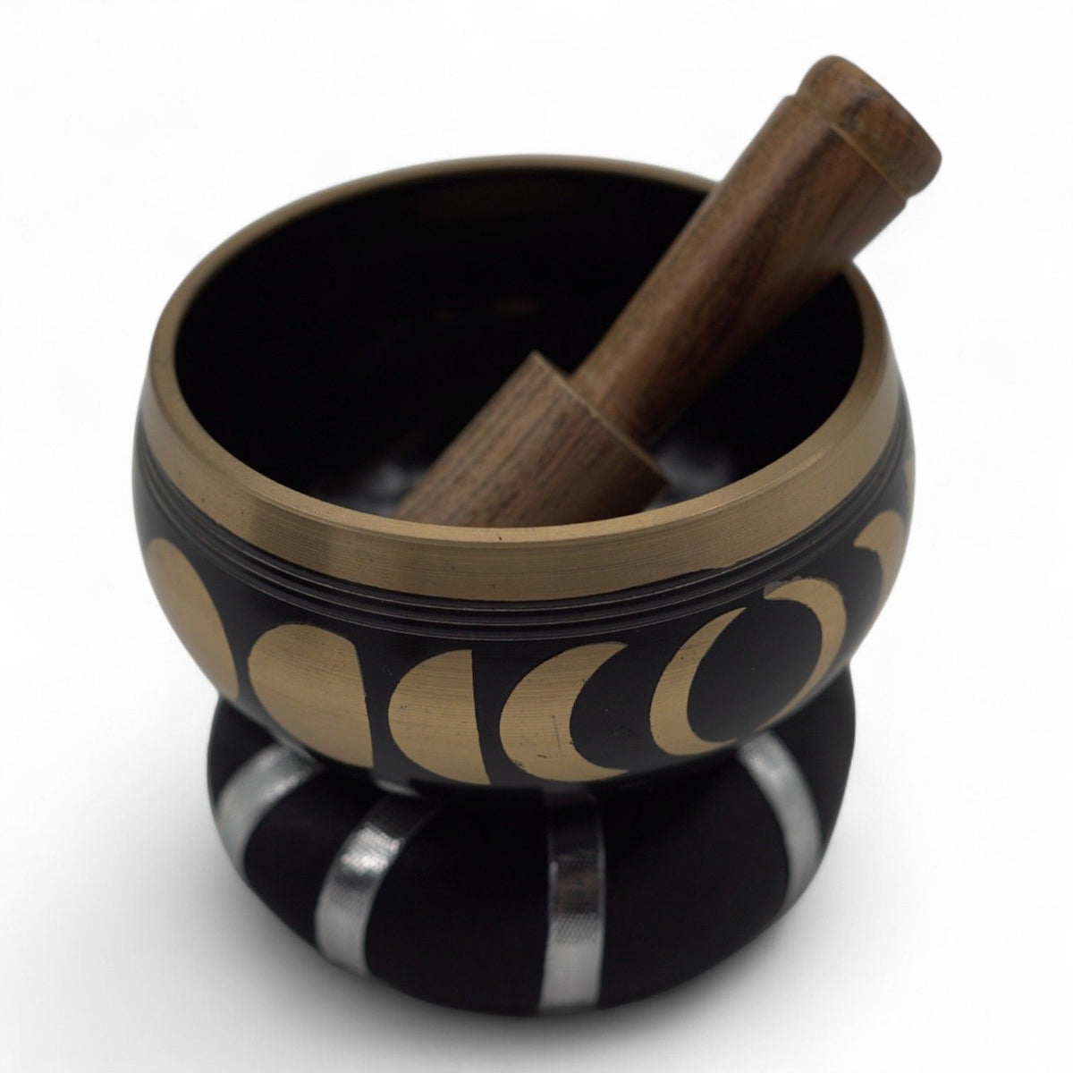 Moon Phase Tibetan Singing Bowl Set – Black