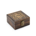 Carved Mango Wood Tea Box with 4 Compartments