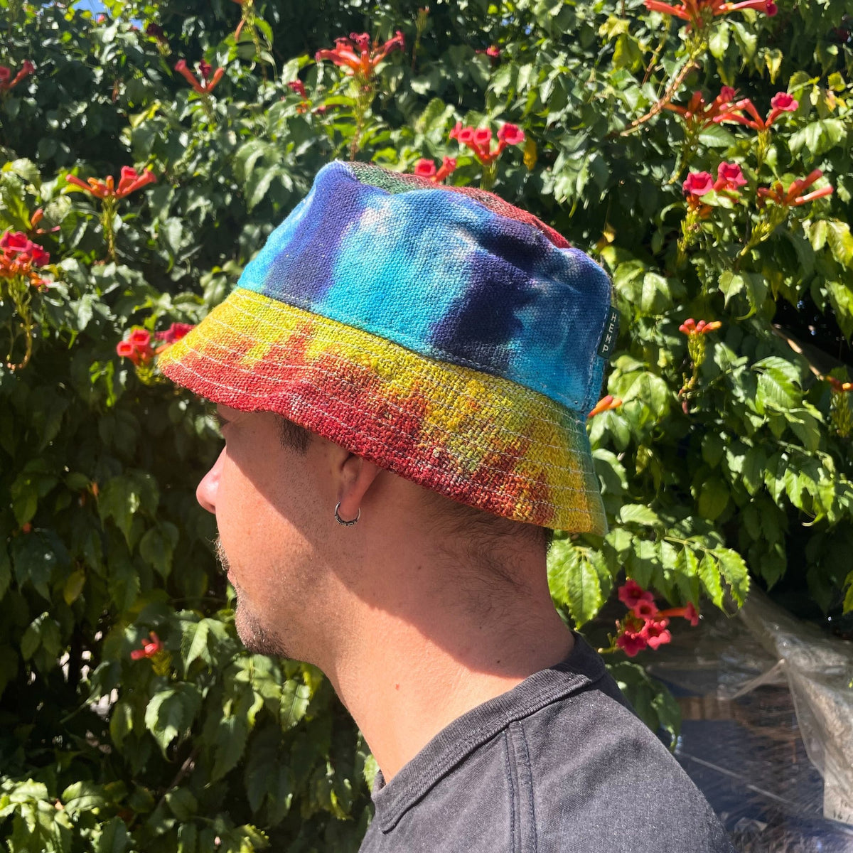Patched Boho Festival Hat – Tie-Dye