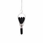 Black Agate Angel Pendulum with Ring