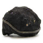 Purple Coloured Calcite Geode on Black Rock