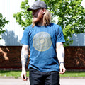Mandala Stonewashed Cotton T-Shirt – Blue, Large