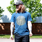 Mandala Stonewashed Cotton T-Shirt – Blue, Large