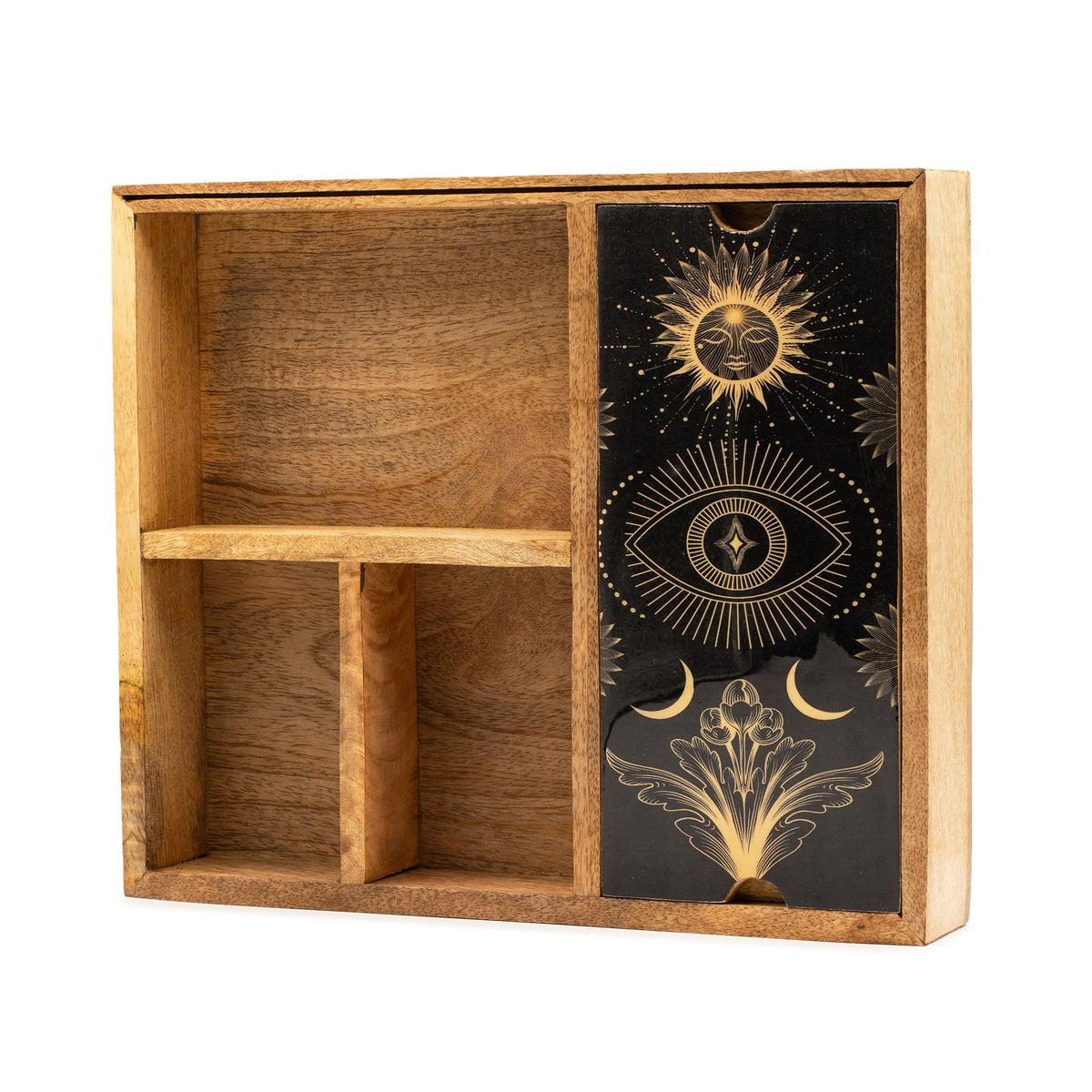 Four-Section Tarot Card Box with Holder
