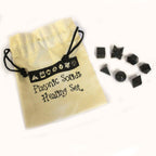 Seven-Piece Black Agate Geometric Stone Set