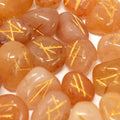 Yellow Aventurine Rune Stone Set with Pouch