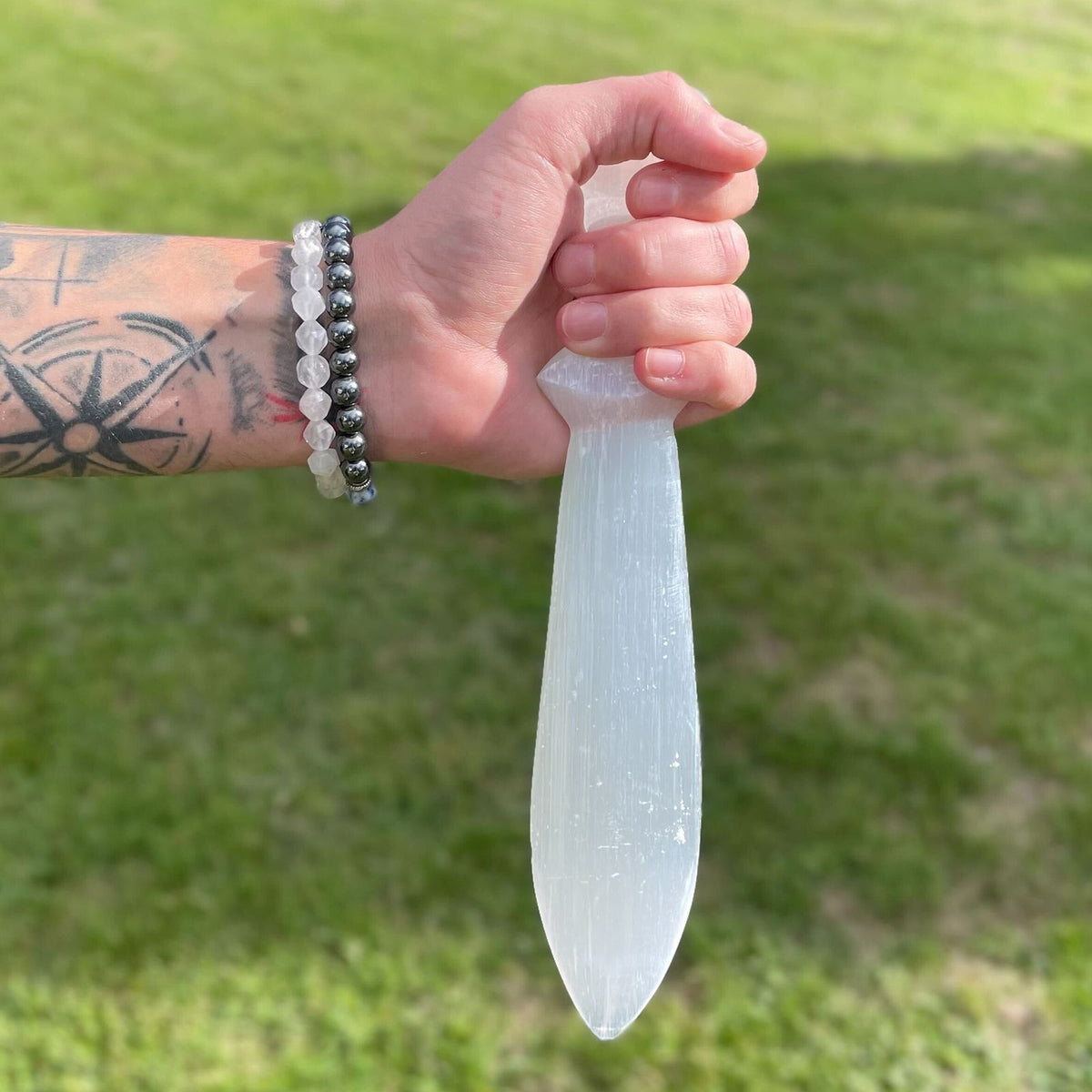 Spiral Selenite Ritual Knife – 25cm