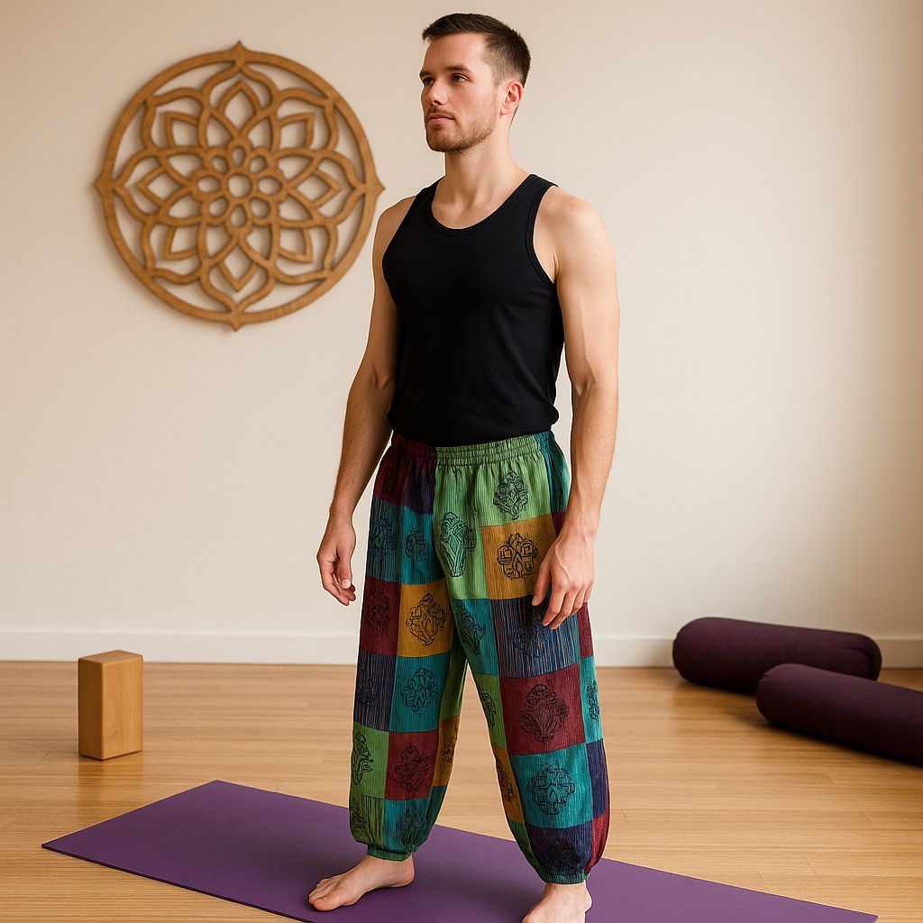 Green Toned Block Print Mushroom Pants – 110 x 120cm