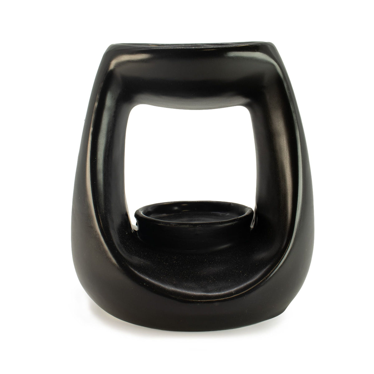 Large Oval Ceramic Oil Burner – Matt Black