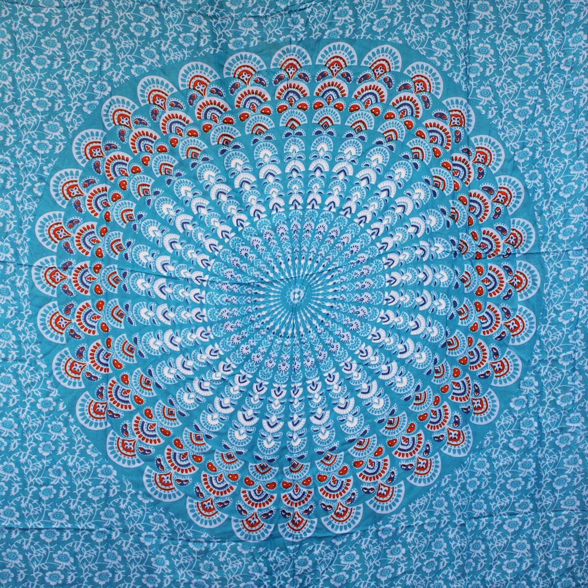 Teal and Orange Mandala Sarong