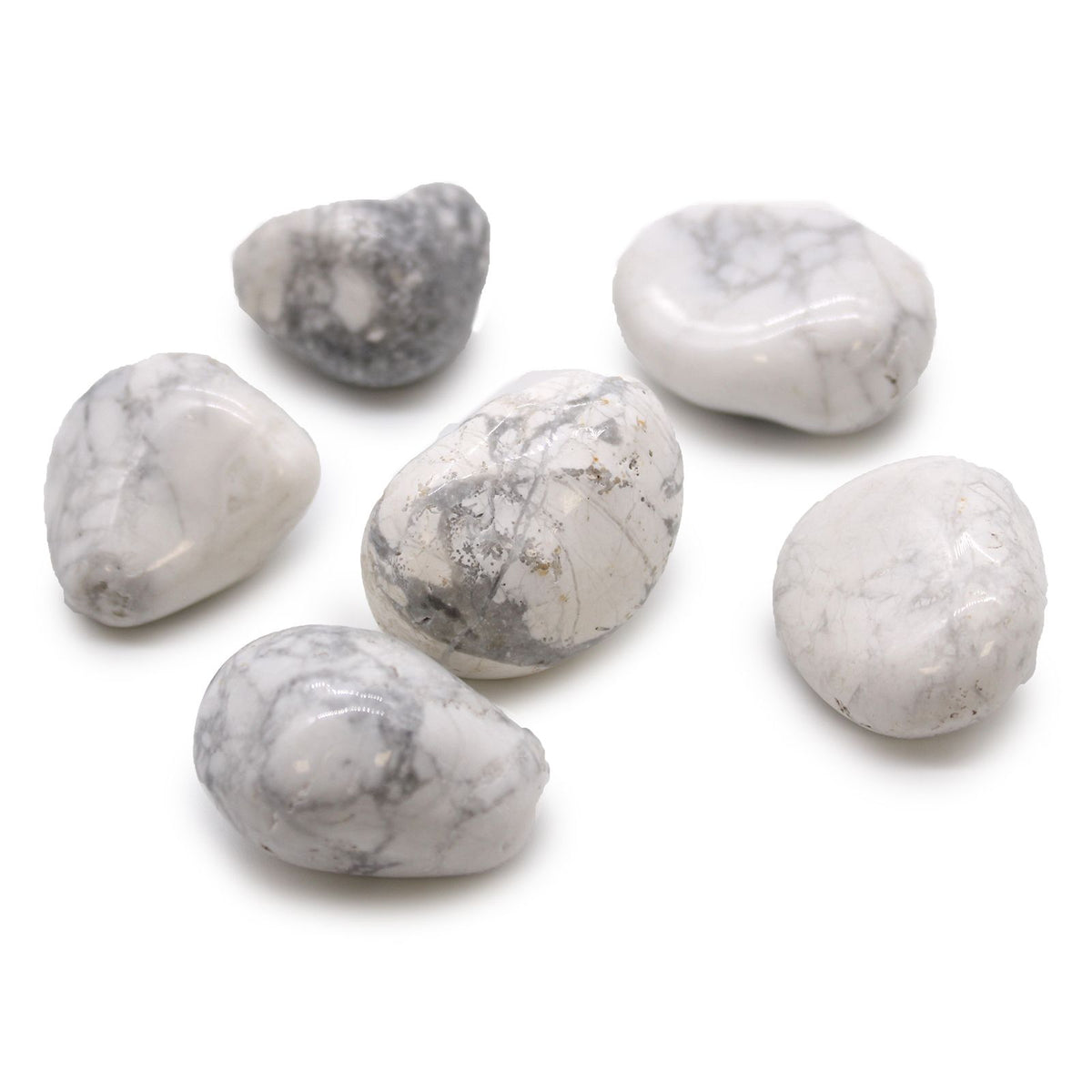 White Howlite Magnesite Tumble Stones – 6