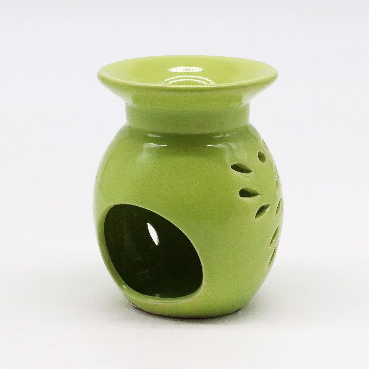 Floral Ceramic Oil Burner – Lime