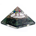 Green Aventurine Flower of Life Orgonite Pyramid – 70mm