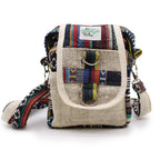 Natural Hemp Jhari Crossbody Travel Bag