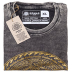 Chakra Print Stonewashed Cotton T-Shirt – Dark Grey XL