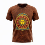 Sun Zodiac Stonewashed Cotton T-Shirt – Brown Medium