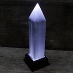 Selenite Pencil Point Tower – 20cm