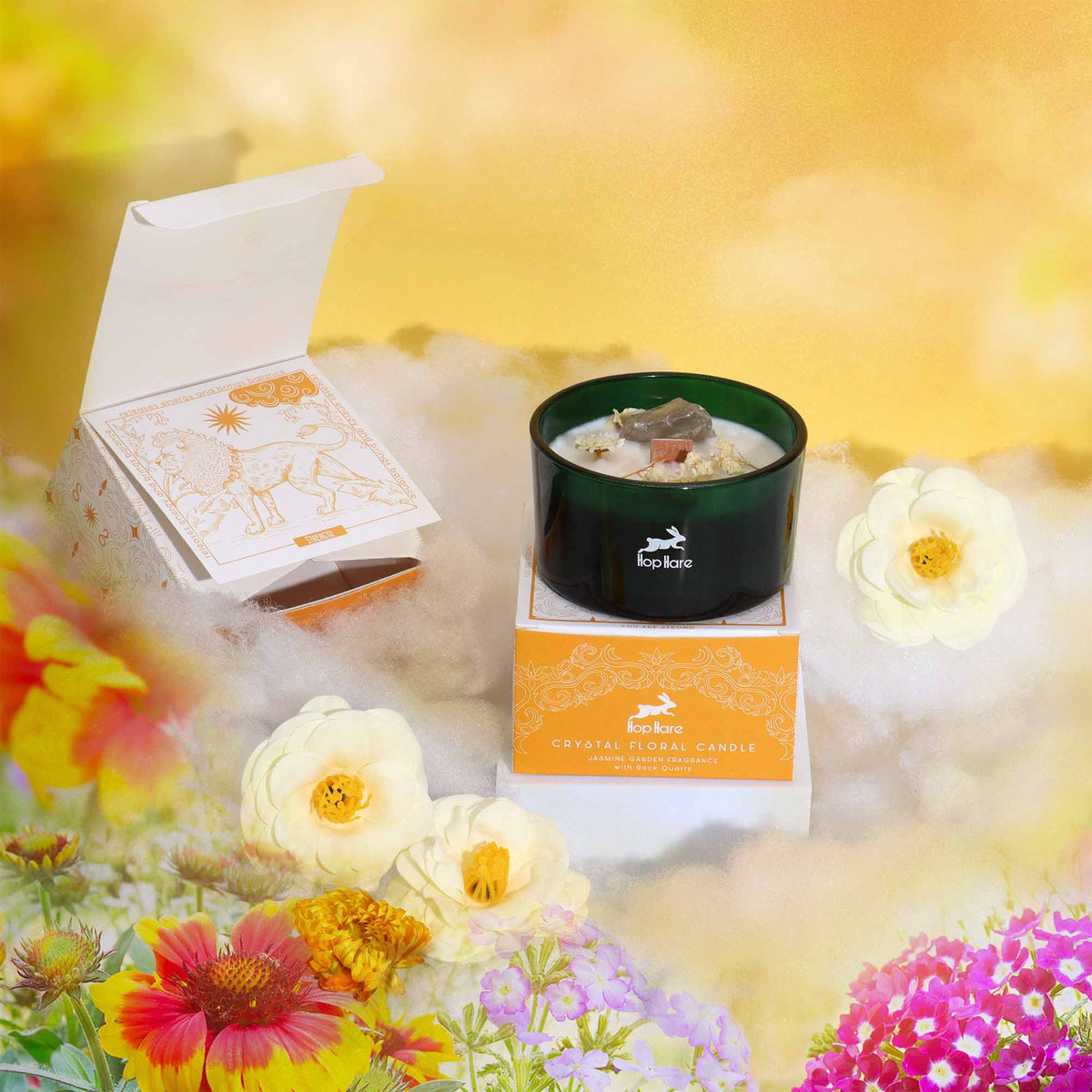 The Lion Crystal Flower Candle