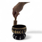 Moon Phase Tibetan Singing Bowl Set – Black