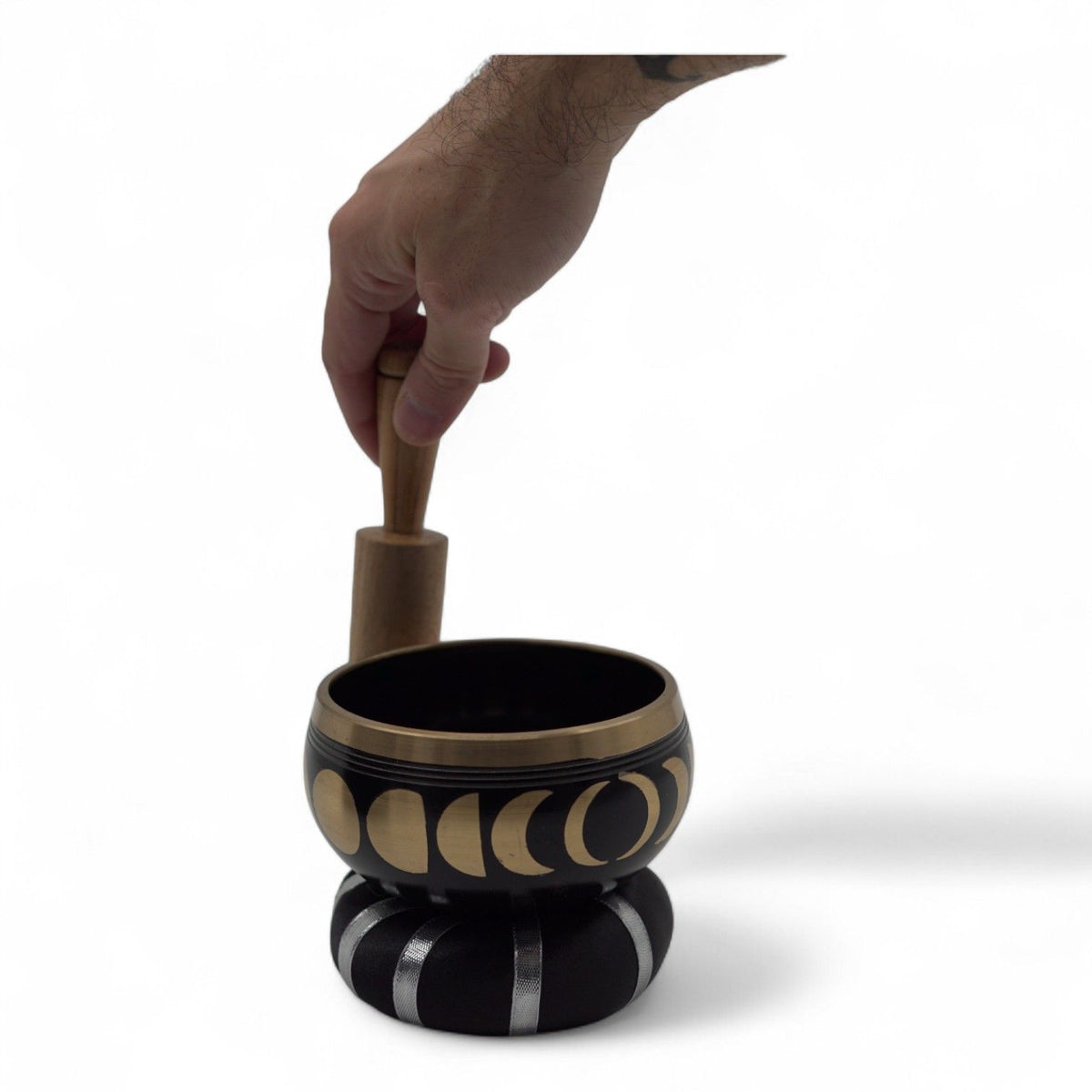 Moon Phase Tibetan Singing Bowl Set – Black