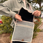 Hemp-Style Laptop Messenger Bag with Curves