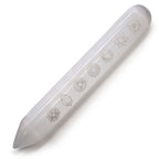 Selenite Chakra Wand with Pointed End – 14–16cm