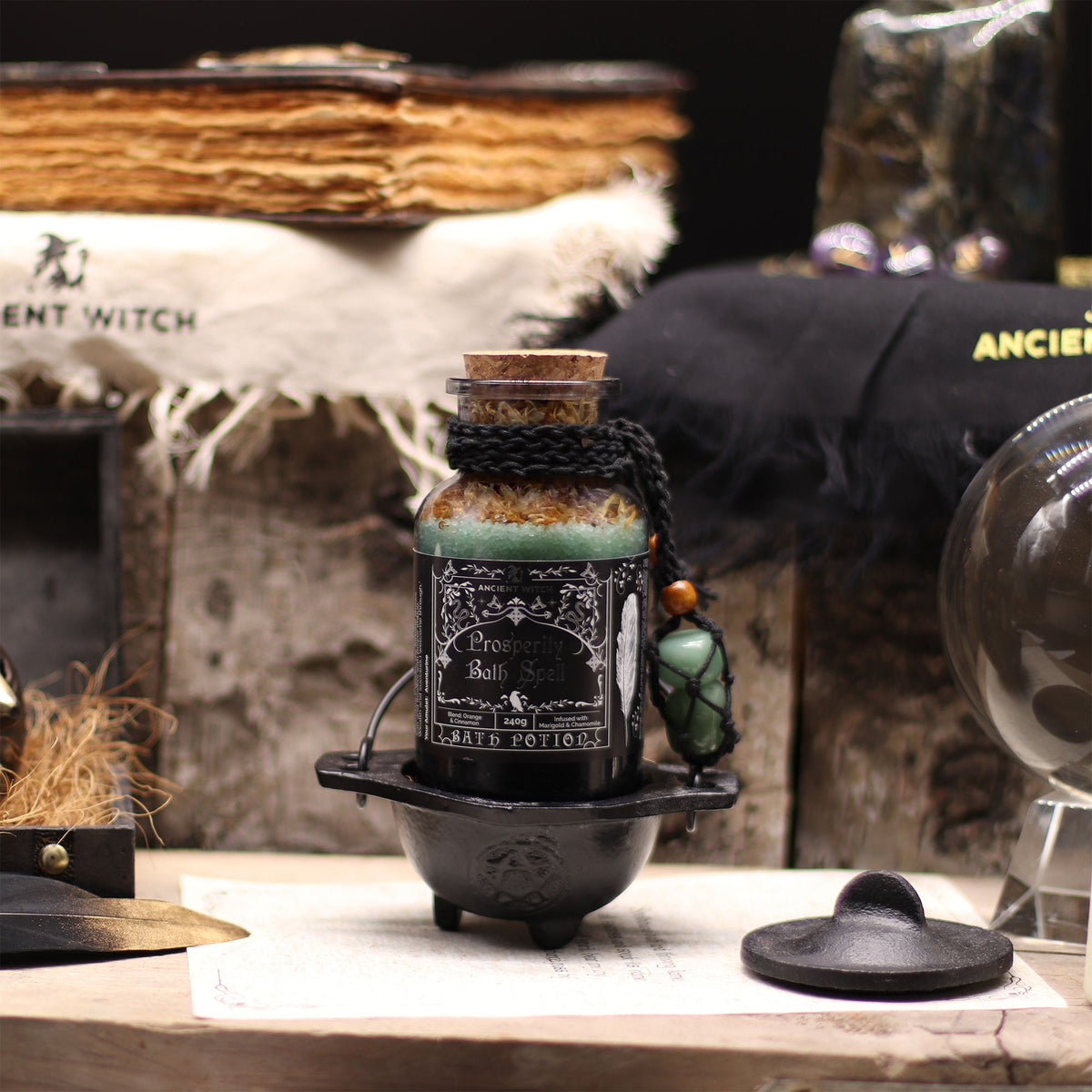 Aventurine Crystal Bath Spell Potion with Amulet