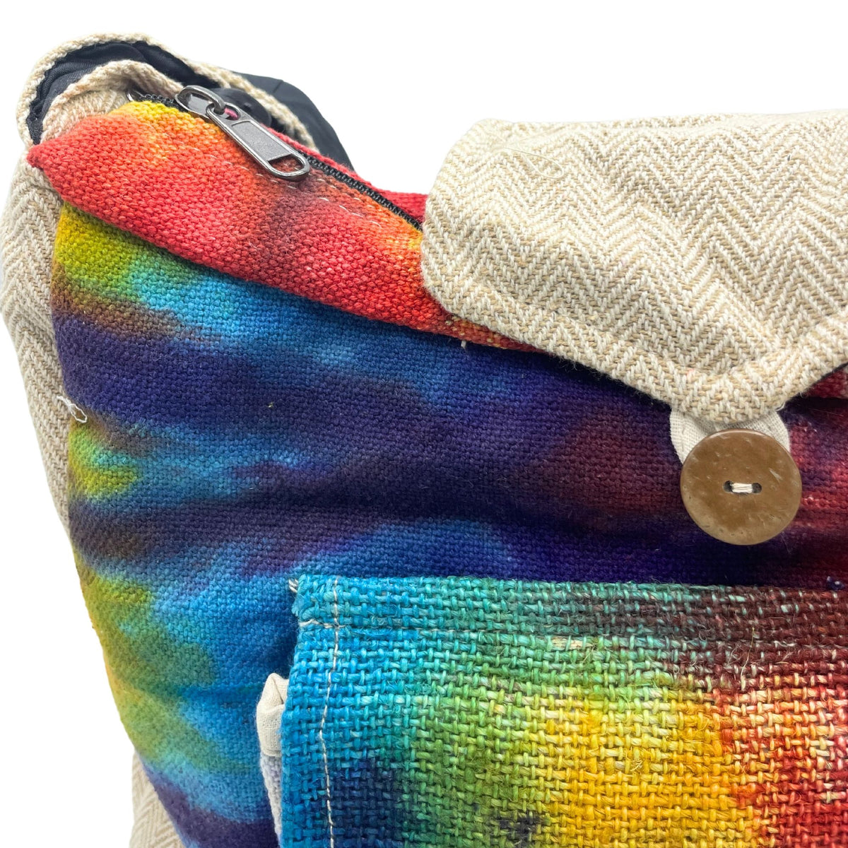 Tie-Dye Hemp Study Bag with Front Pocket