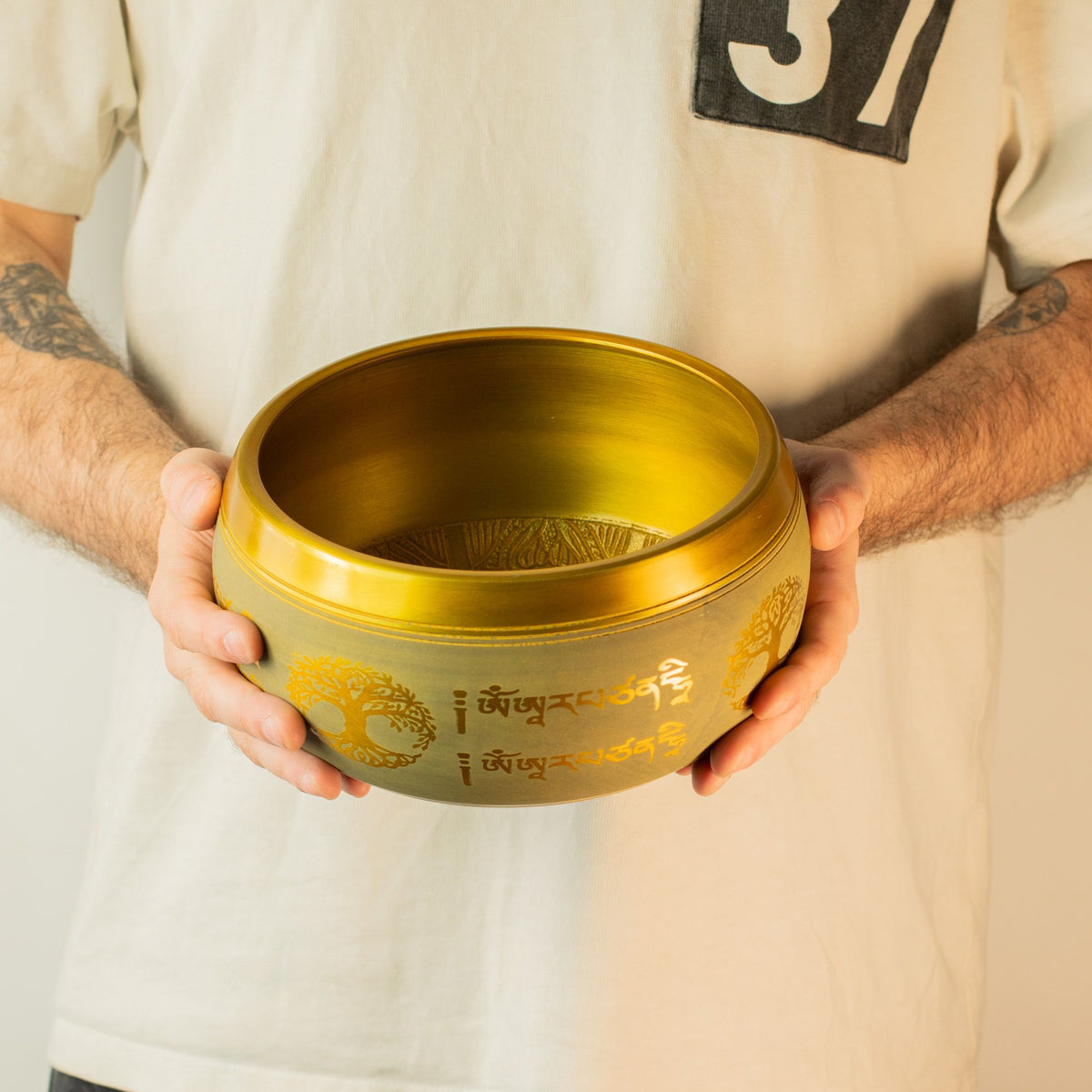 Large Buddha Tree of Life Singing Bowl – 19cm