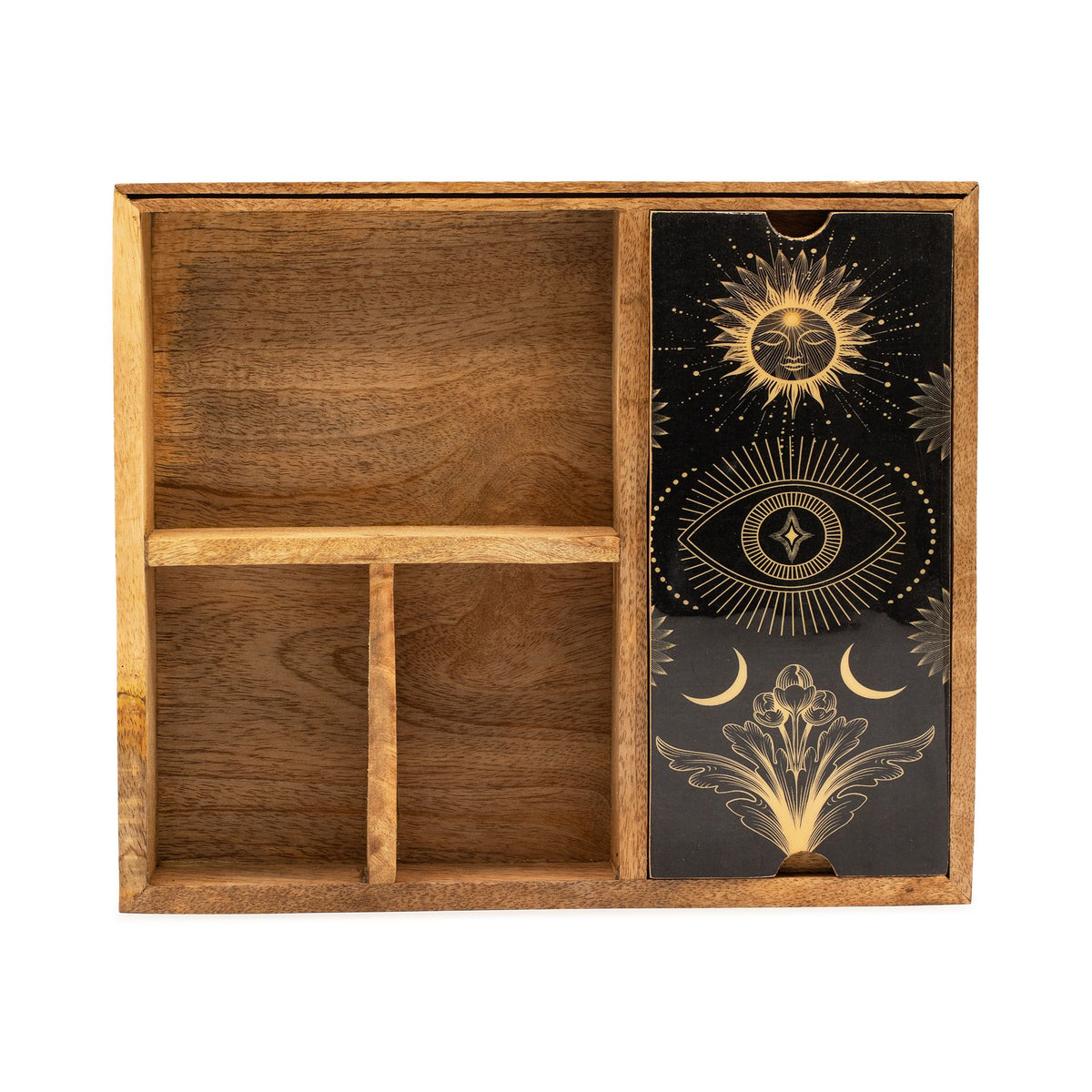 Four-Section Tarot Card Box with Holder