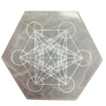 Hexagonal Selenite Direction Decision Plate – 18cm