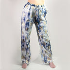 Gold and Blue Hand-Painted Greek Motif Lounge Pants