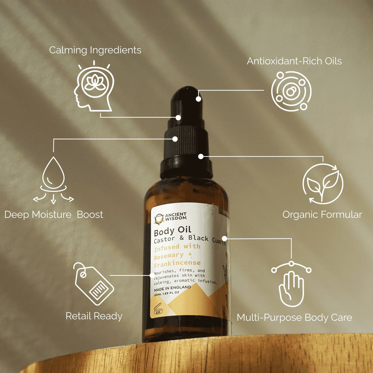 Organic Rosemary and Frankincense Body Oil – 50ml