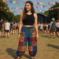 Purple Toned Block Print Mushroom Pants – 105 x 127cm