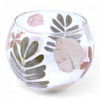 Primavera Floral Glass Bowl Candle Holder – 8 × 10cm