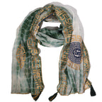 Green and Gold Marbella Print Scarf – 180 × 50cm