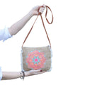 Embroidered Fringe Bag with Summer Pattern