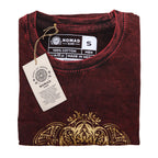 Hamsa Maroon Stonewashed Cotton T-Shirt – Small