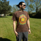 Sun Zodiac Stonewashed Cotton T-Shirt – Brown Medium