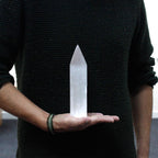 Selenite Pencil Point Tower – 20cm